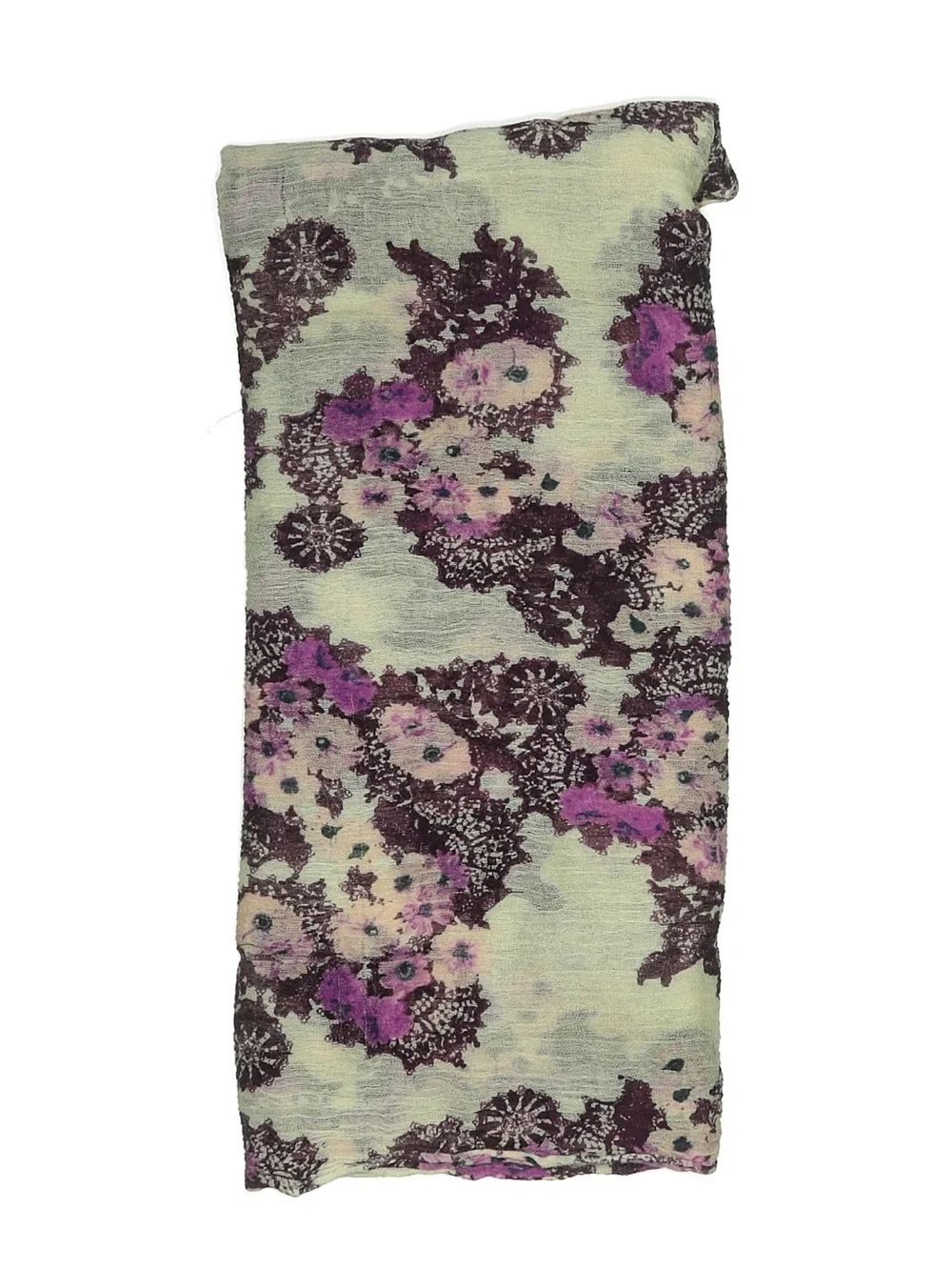 Light Green and Purple Floral Women's Scarf
